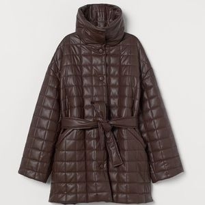 H+M Quilted Faux Leather Jacket NWT